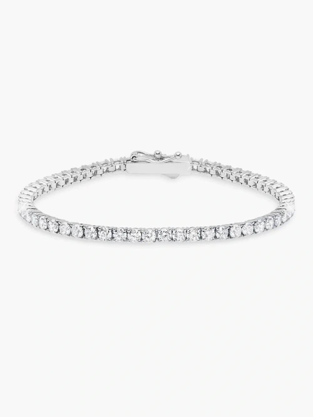 Crislu Sterling Silver White CZ Tennis Bracelet